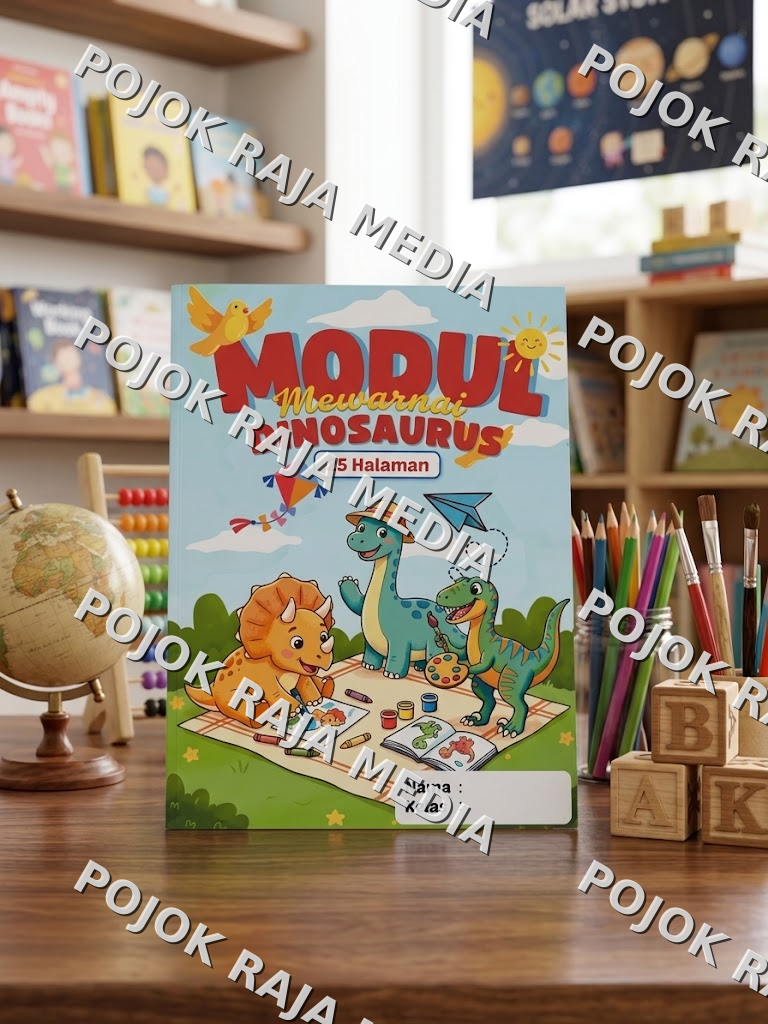 Buku Modul Mewarnai Dinosaurus 25 Halaman / Buku Aktivitas Anak Paud TK