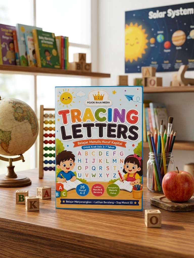 Buku Tracing Letters Belajar Menulis Huruf Kapital / Buku Aktivitas Anak Paud TK